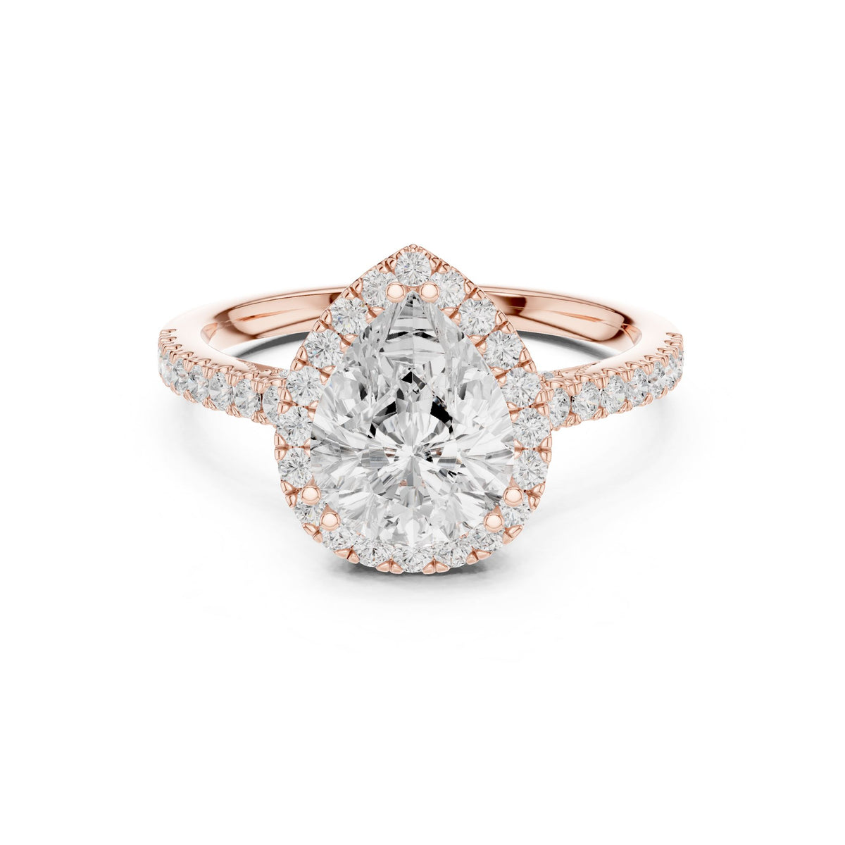 Pear Halo Lab Grown Diamond Engagement Ring