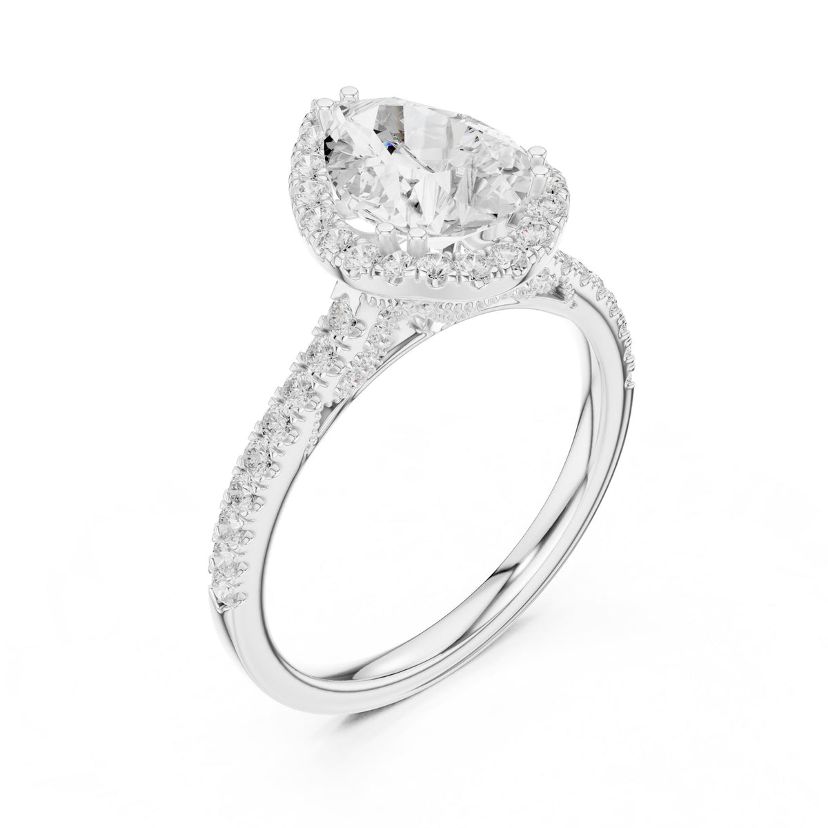 Pear Halo Lab Grown Diamond Engagement Ring