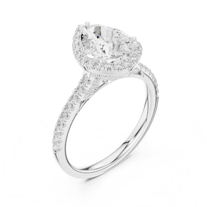 Pear Halo Lab Grown Diamond Engagement Ring