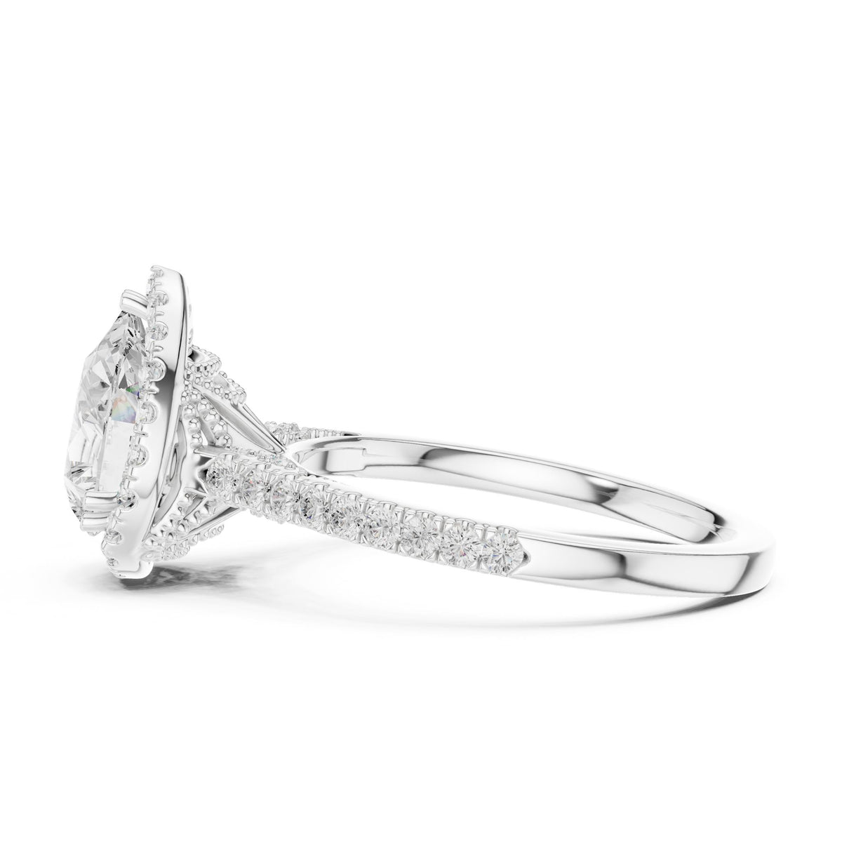 Pear Halo Lab Grown Diamond Engagement Ring