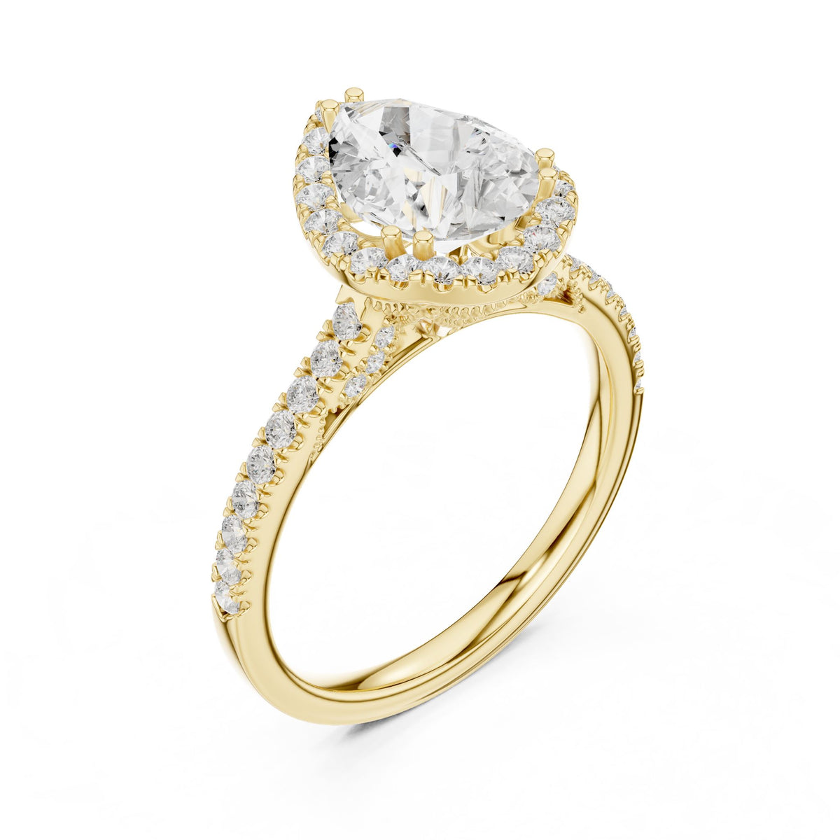 Pear Halo Lab Grown Diamond Engagement Ring