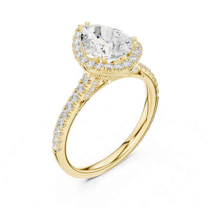 Pear Halo Lab Grown Diamond Engagement Ring