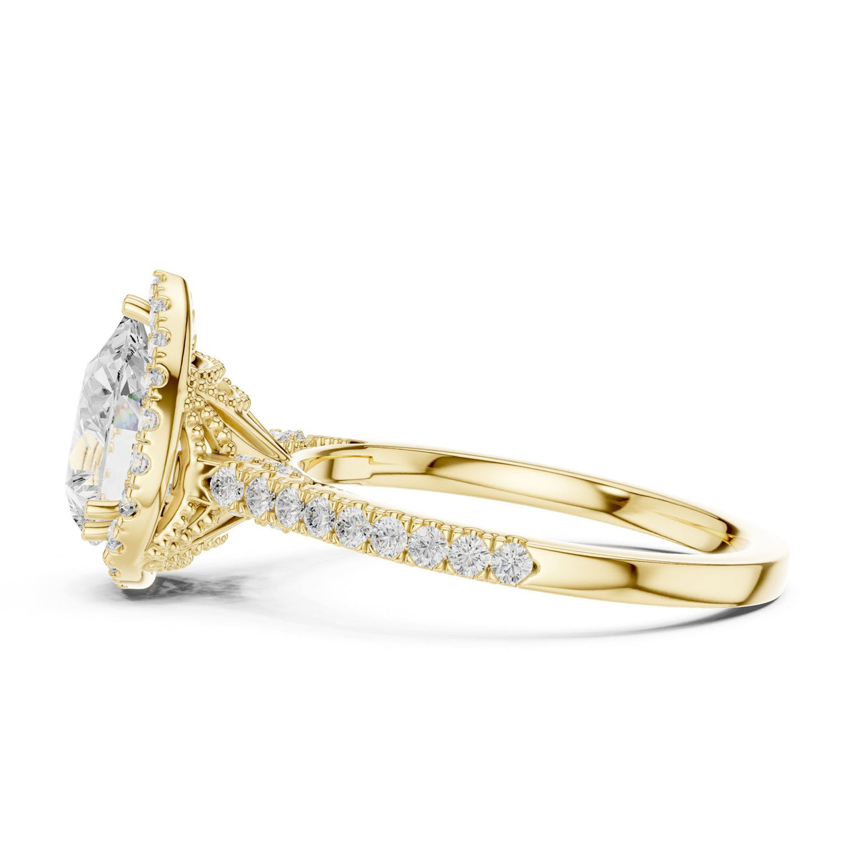 Pear Halo Lab Grown Diamond Engagement Ring