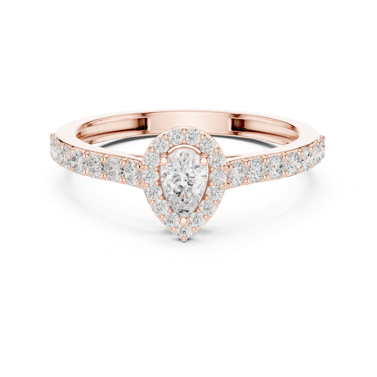 Pear Halo Lab Grown Diamond Engagement Ring