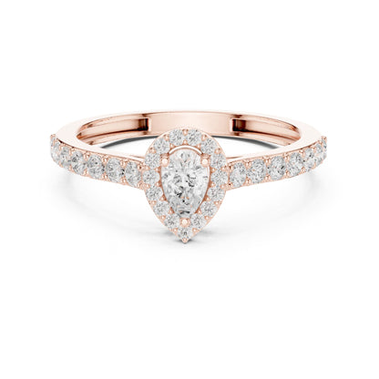Pear Halo Lab Grown Diamond Engagement Ring