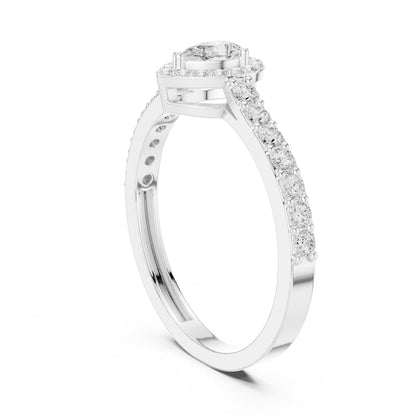 Pear Halo Lab Grown Diamond Engagement Ring