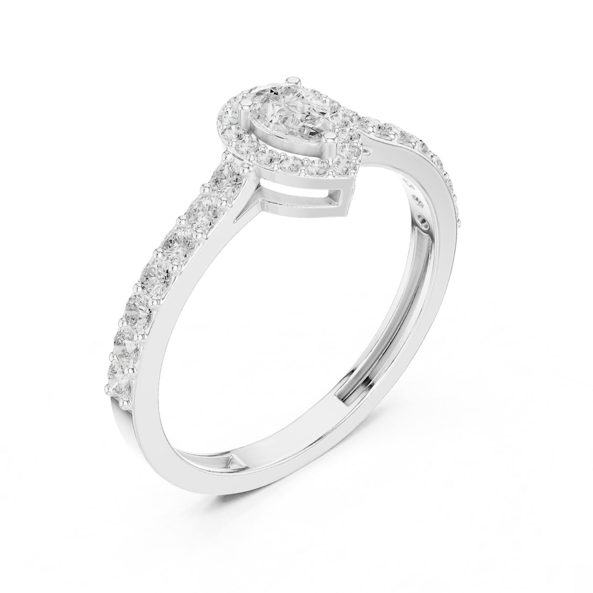 Pear Halo Lab Grown Diamond Engagement Ring
