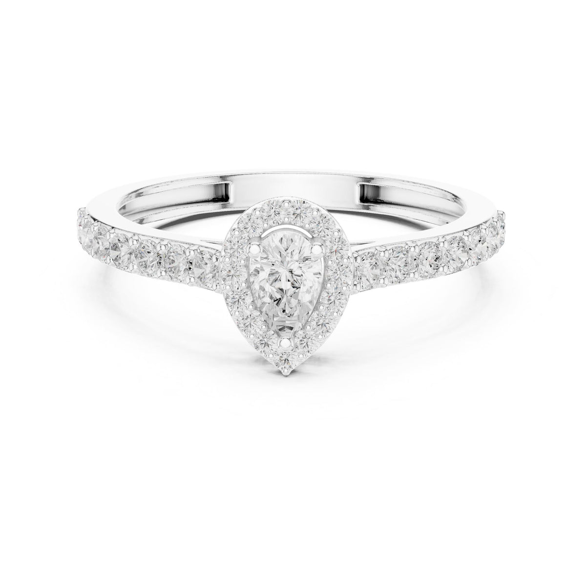 Pear Halo Lab Grown Diamond Engagement Ring