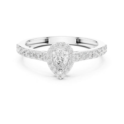 Pear Halo Lab Grown Diamond Engagement Ring