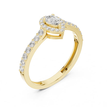 Pear Halo Lab Grown Diamond Engagement Ring
