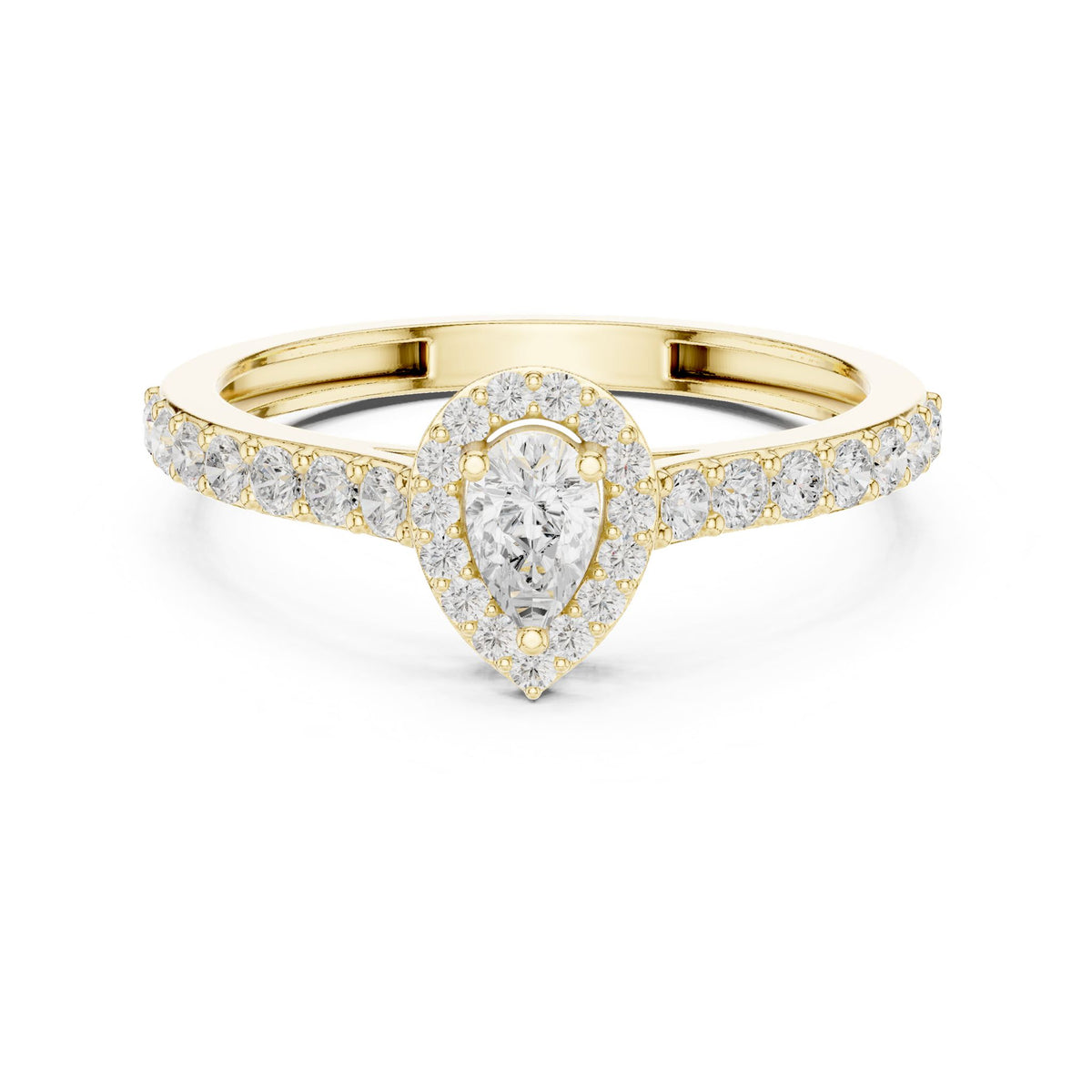 Pear Halo Lab Grown Diamond Engagement Ring
