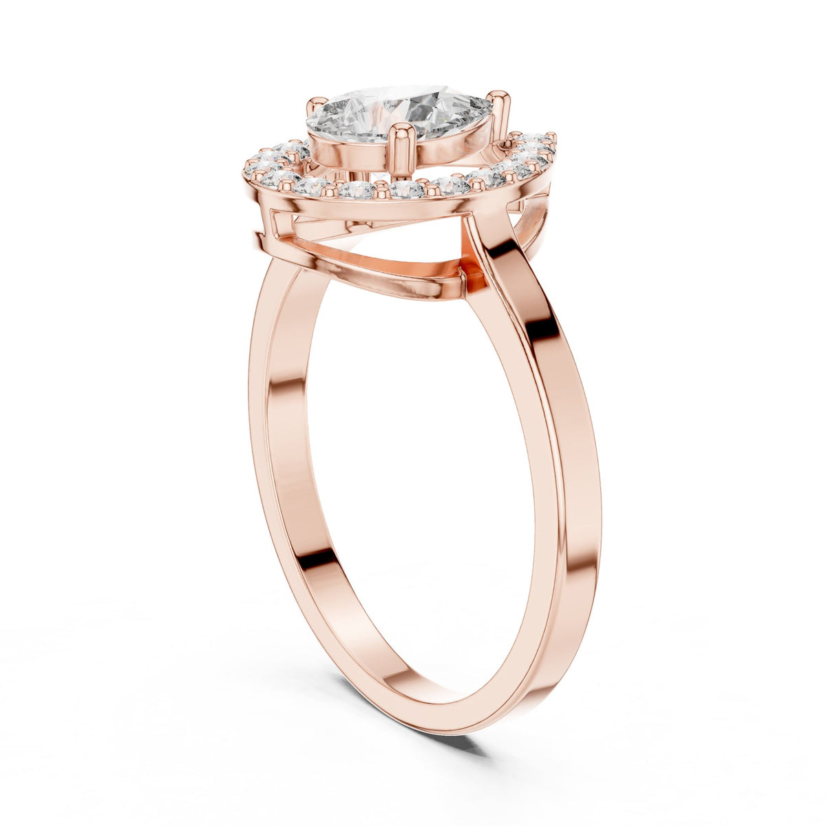 Pear Halo Lab Grown Diamond Engagement Ring