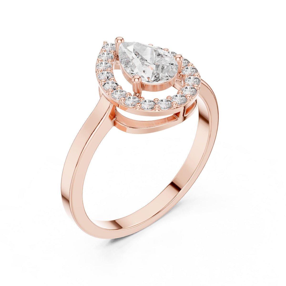 Pear Halo Lab Grown Diamond Engagement Ring