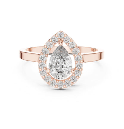Pear Halo Lab Grown Diamond Engagement Ring