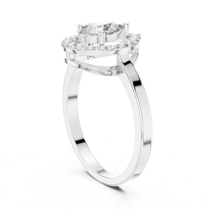 Pear Halo Lab Grown Diamond Engagement Ring