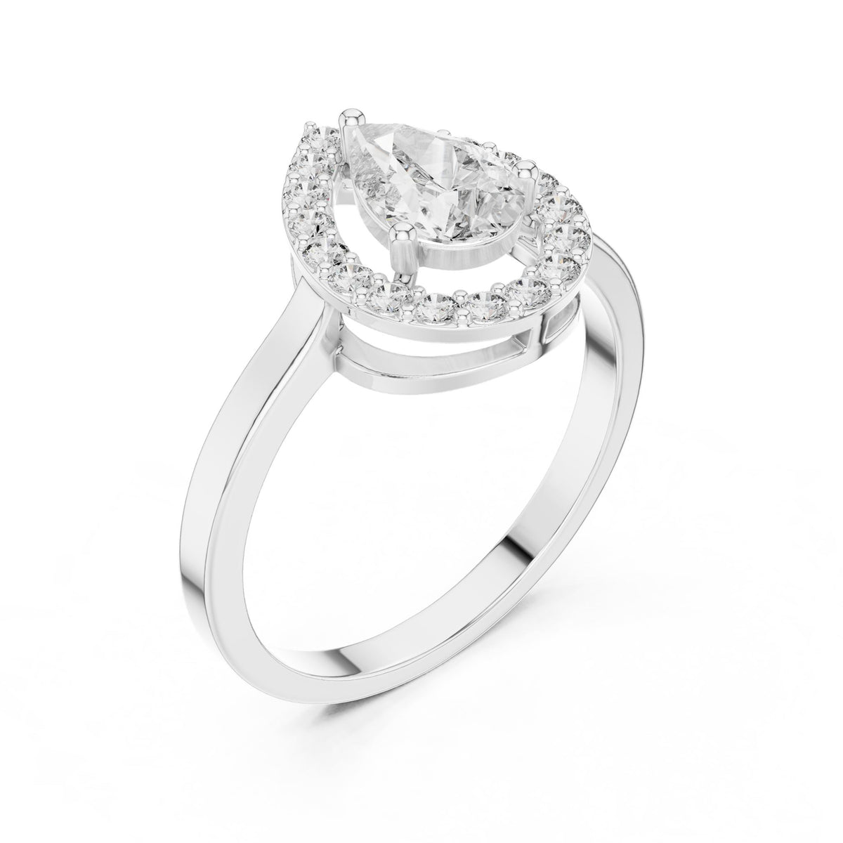 Pear Halo Lab Grown Diamond Engagement Ring