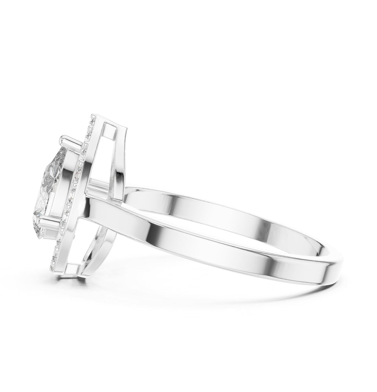 Pear Halo Lab Grown Diamond Engagement Ring