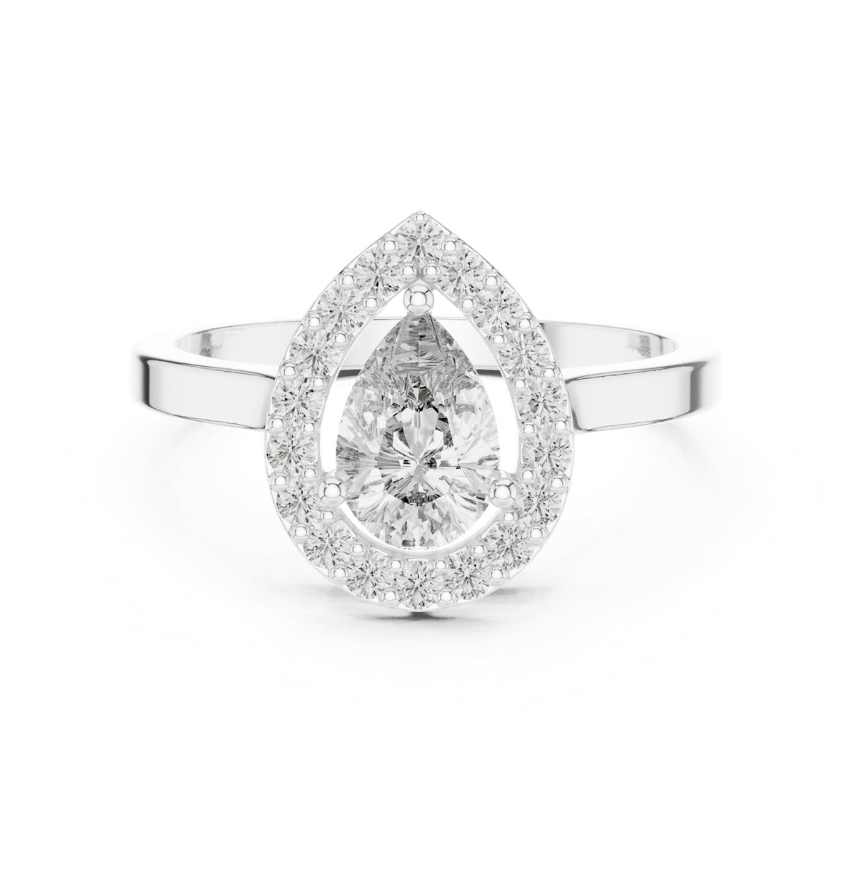 Pear Halo Lab Grown Diamond Engagement Ring