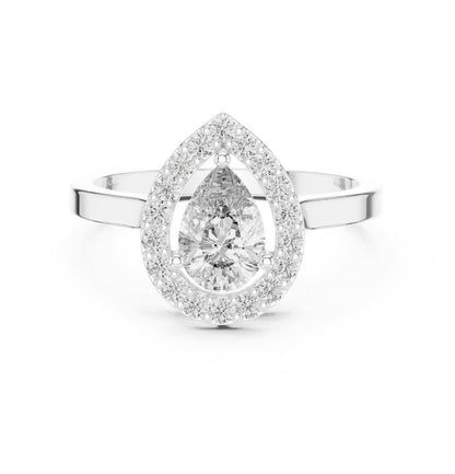 Pear Halo Lab Grown Diamond Engagement Ring