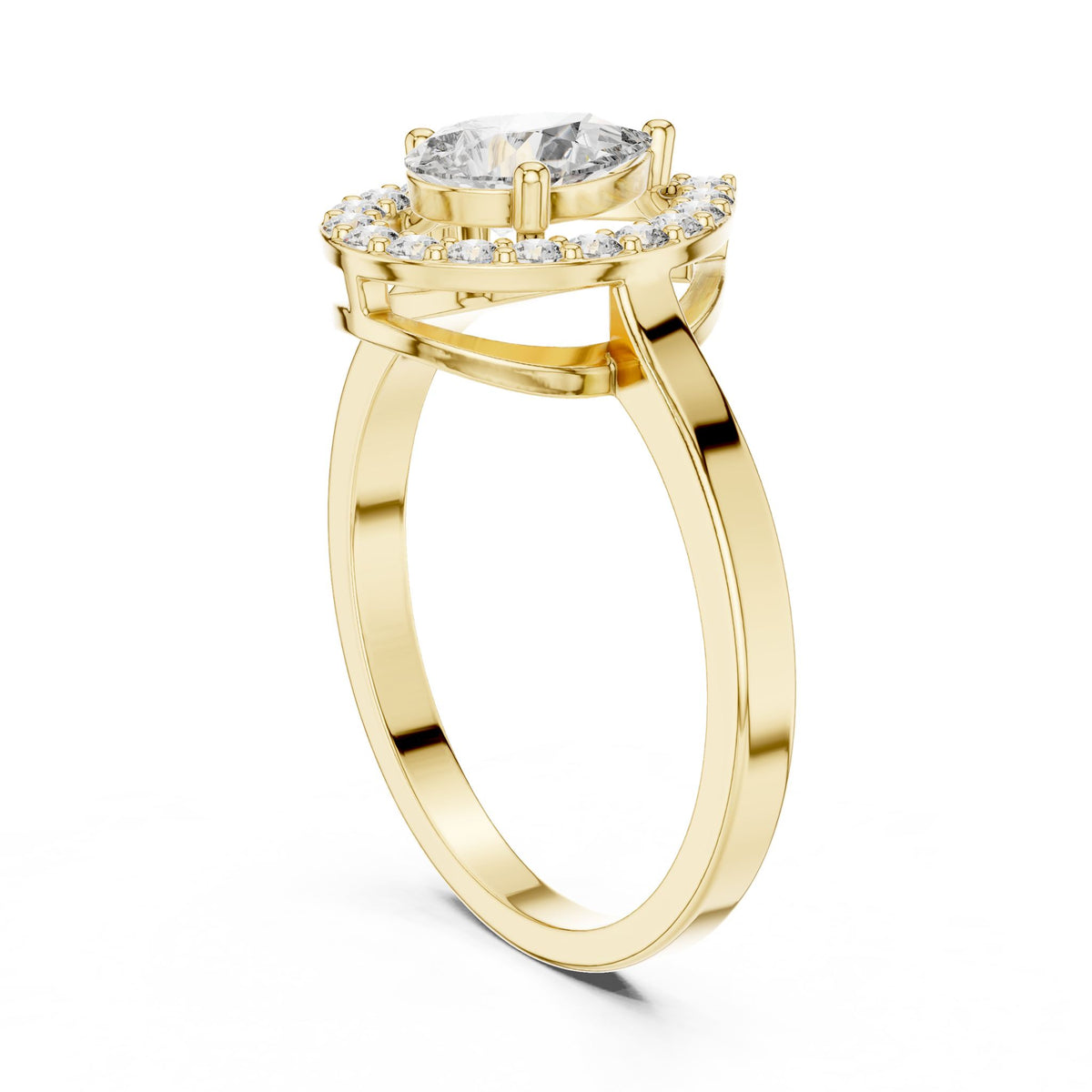 Pear Halo Lab Grown Diamond Engagement Ring