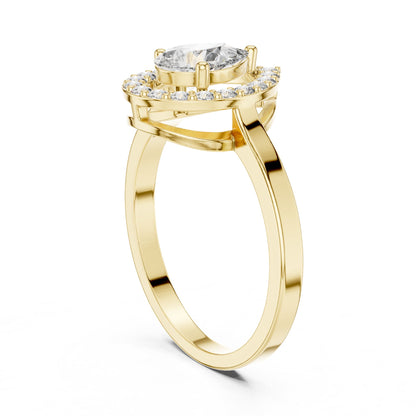 Pear Halo Lab Grown Diamond Engagement Ring