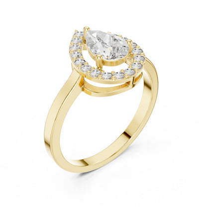 Pear Halo Lab Grown Diamond Engagement Ring