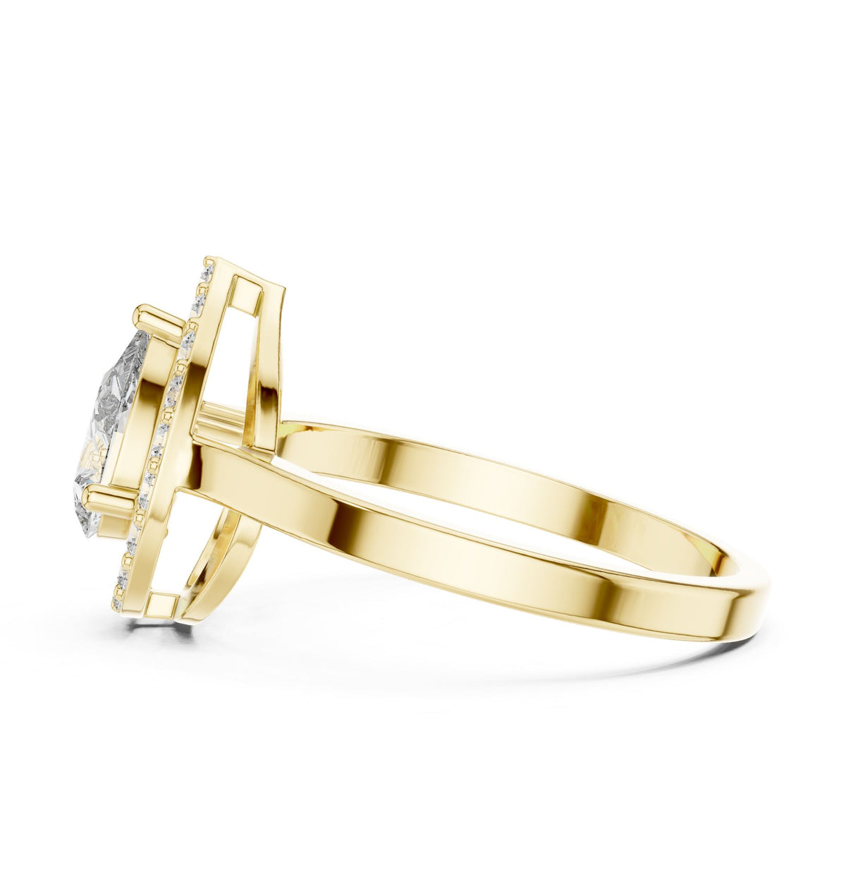 Pear Halo Lab Grown Diamond Engagement Ring