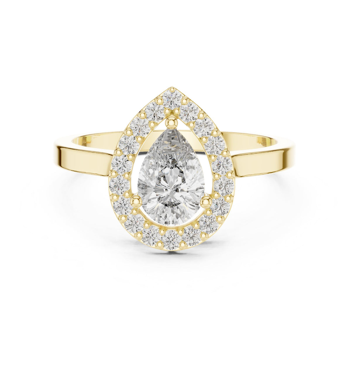 Pear Halo Lab Grown Diamond Engagement Ring