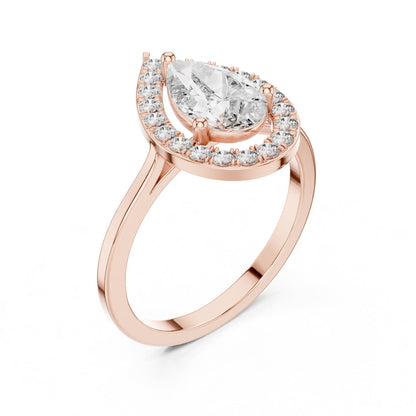 Pear Halo Lab Grown Diamond Engagement Ring