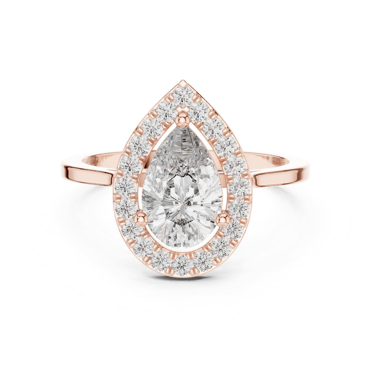 Pear Halo Lab Grown Diamond Engagement Ring