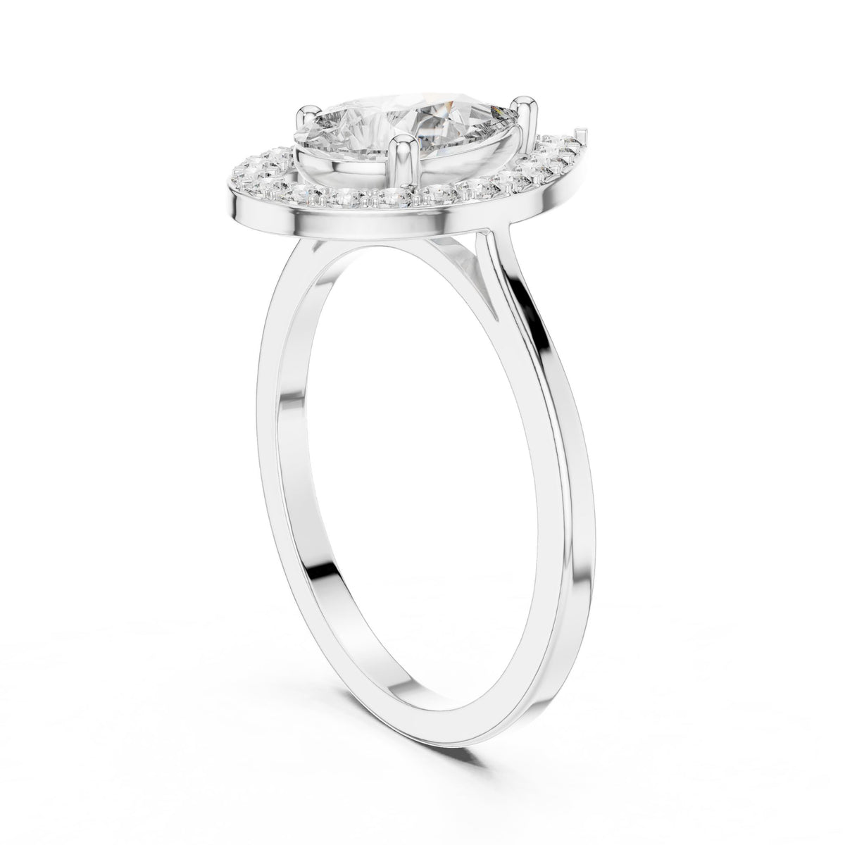Pear Halo Lab Grown Diamond Engagement Ring