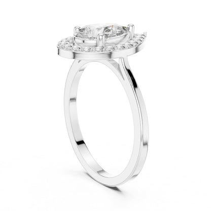 Pear Halo Lab Grown Diamond Engagement Ring