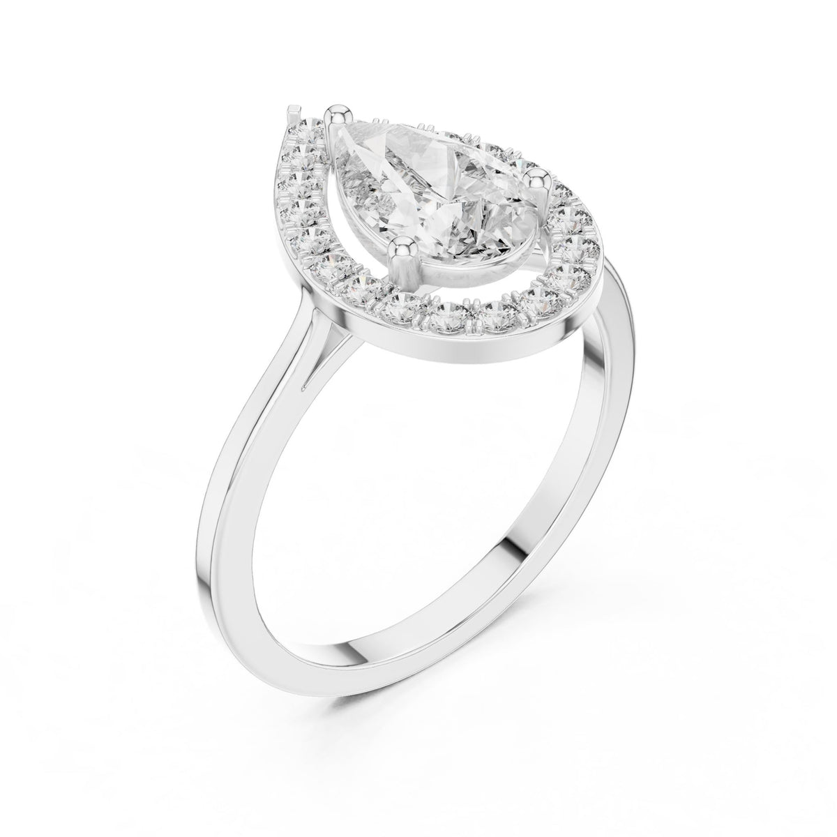 Pear Halo Lab Grown Diamond Engagement Ring