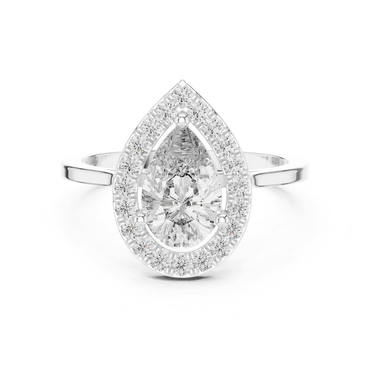 Pear Halo Lab Grown Diamond Engagement Ring