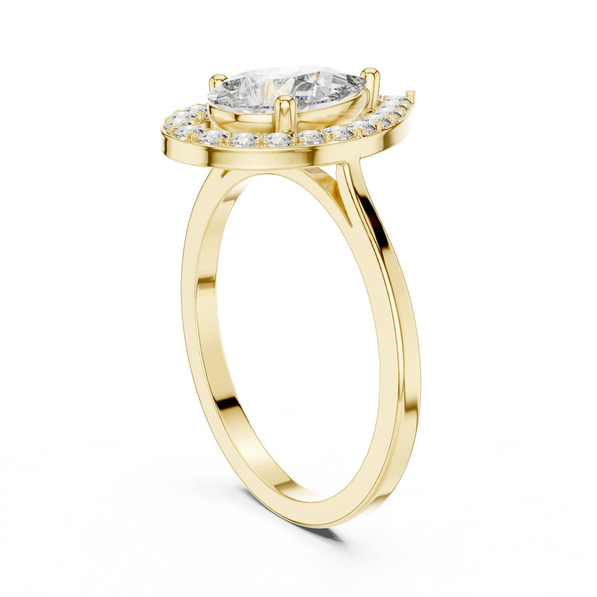 Pear Halo Lab Grown Diamond Engagement Ring
