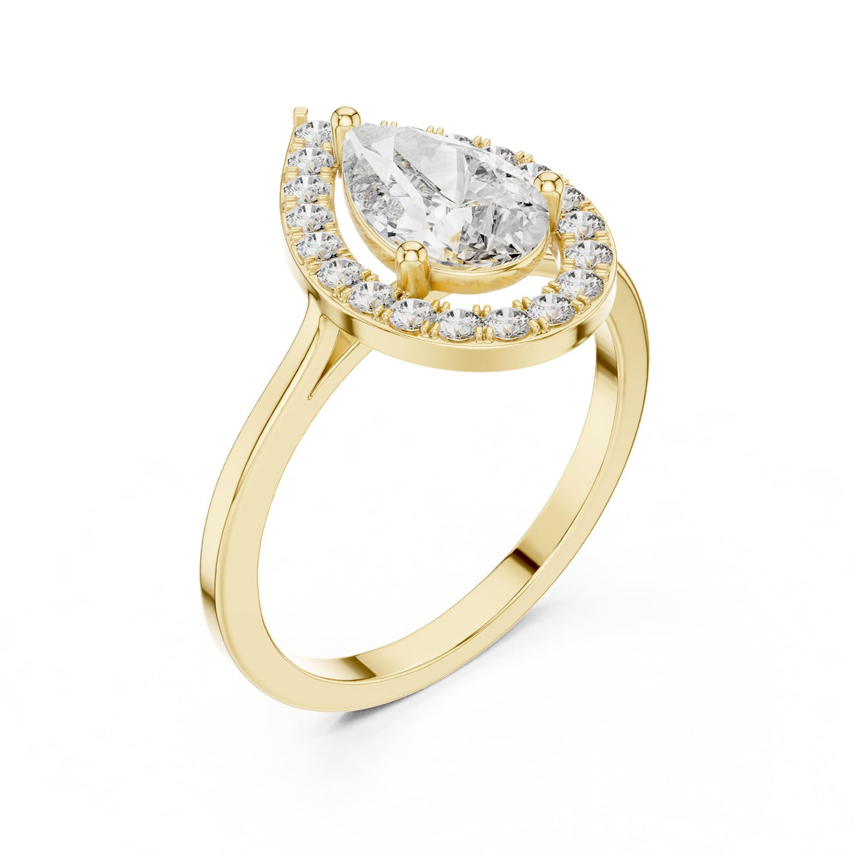 Pear Halo Lab Grown Diamond Engagement Ring