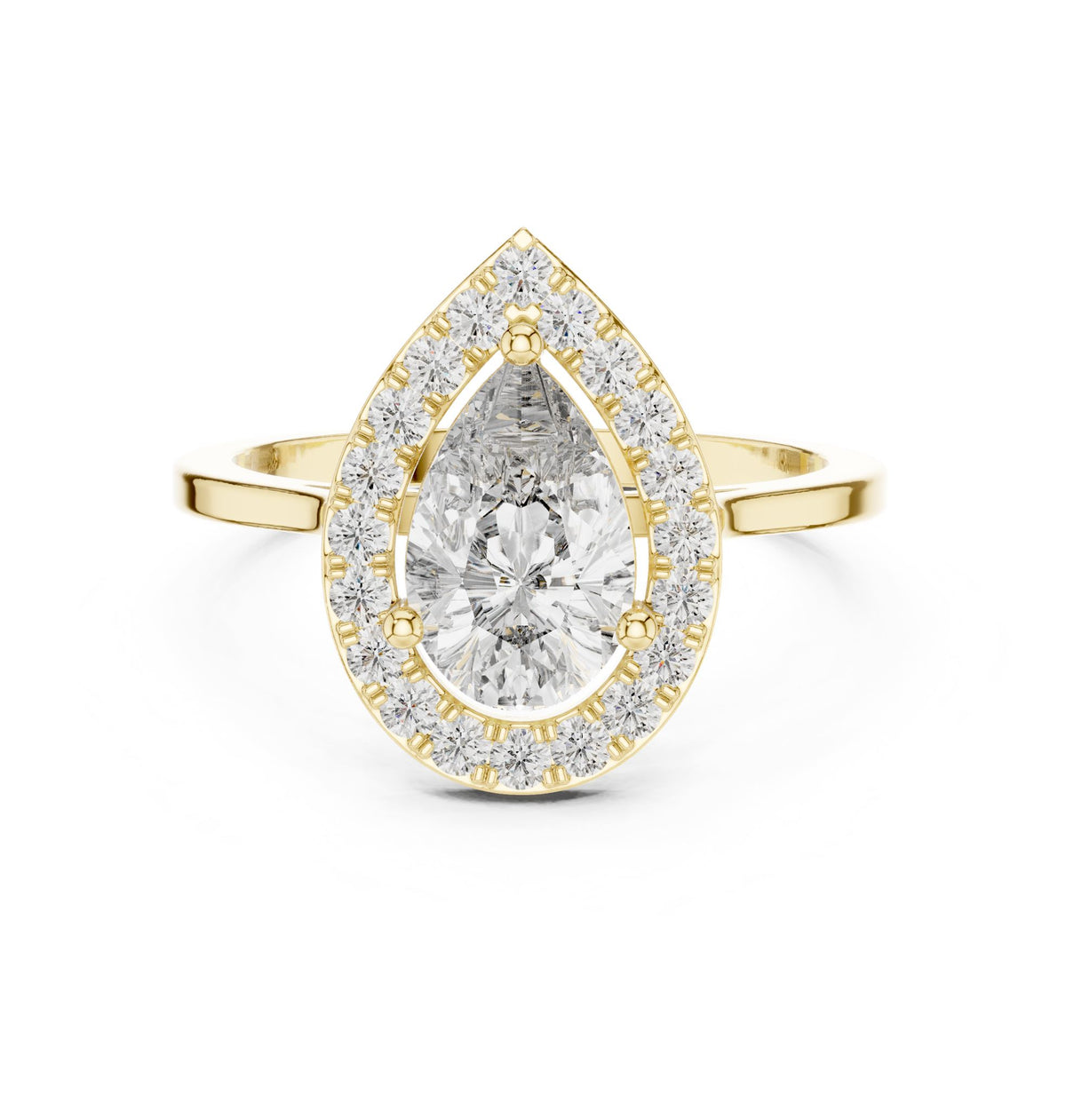 Pear Halo Lab Grown Diamond Engagement Ring