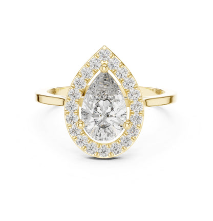 Pear Halo Lab Grown Diamond Engagement Ring