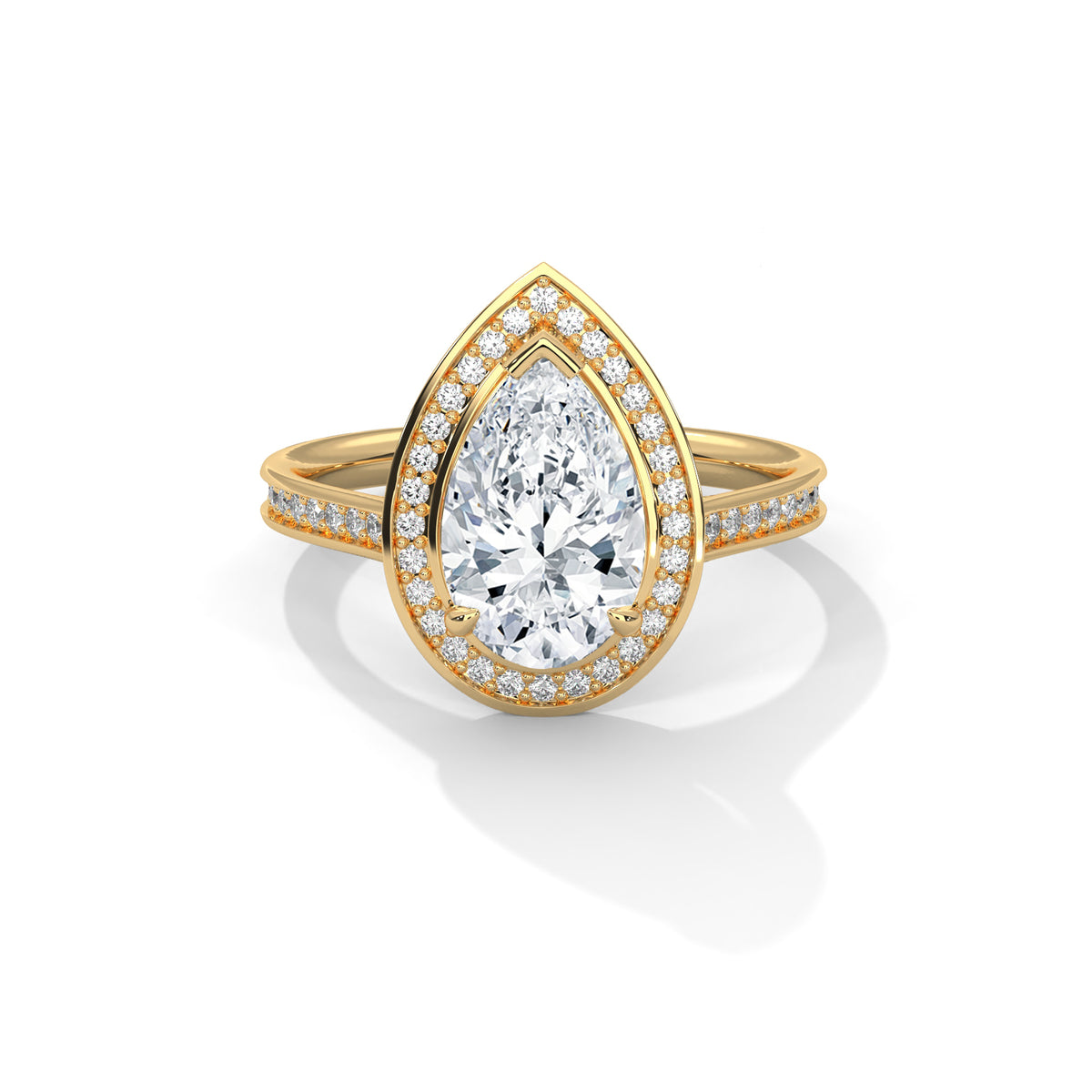 Pear Halo Lab Grown Diamond Engagement Ring