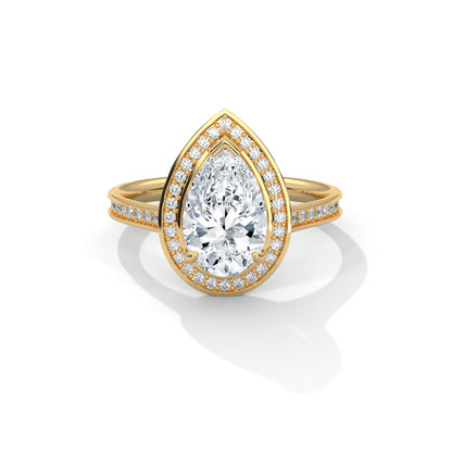 Pear Halo Lab Grown Diamond Engagement Ring