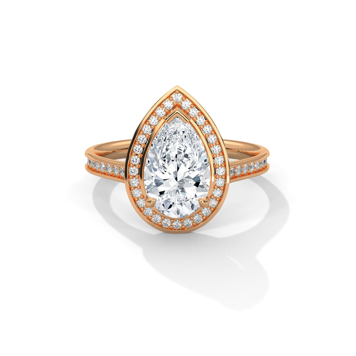 Pear Halo Lab Grown Diamond Engagement Ring