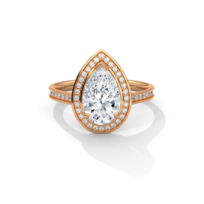 Pear Halo Lab Grown Diamond Engagement Ring