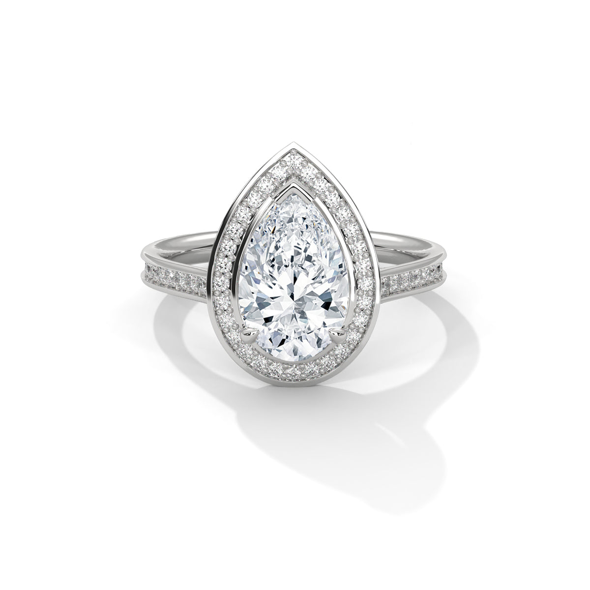 Pear Halo Lab Grown Diamond Engagement Ring