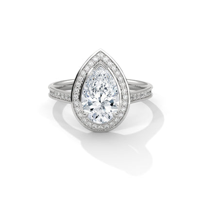 Pear Halo Lab Grown Diamond Engagement Ring
