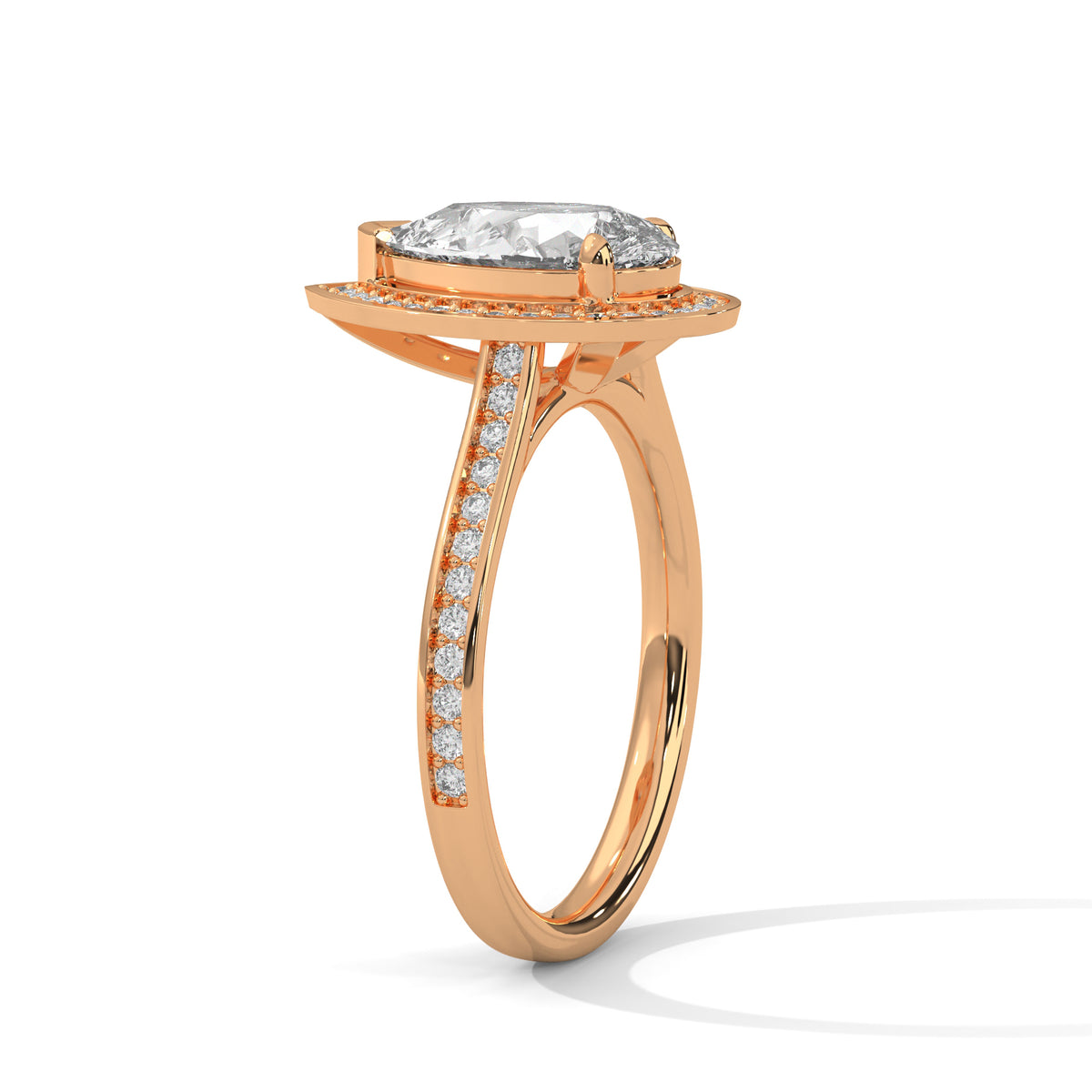 Pear Halo Lab Grown Diamond Engagement Ring