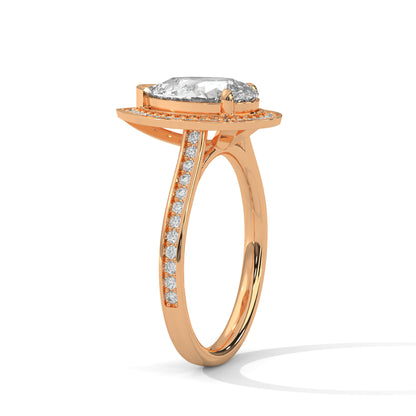 Pear Halo Lab Grown Diamond Engagement Ring