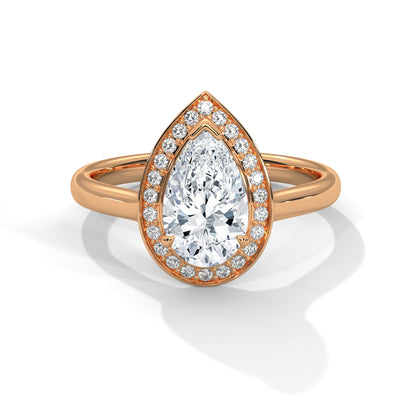 Pear Halo Lab Grown Diamond Engagement Ring