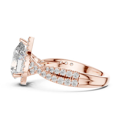 Pear Halo Lab Grown Diamond Engagement Ring