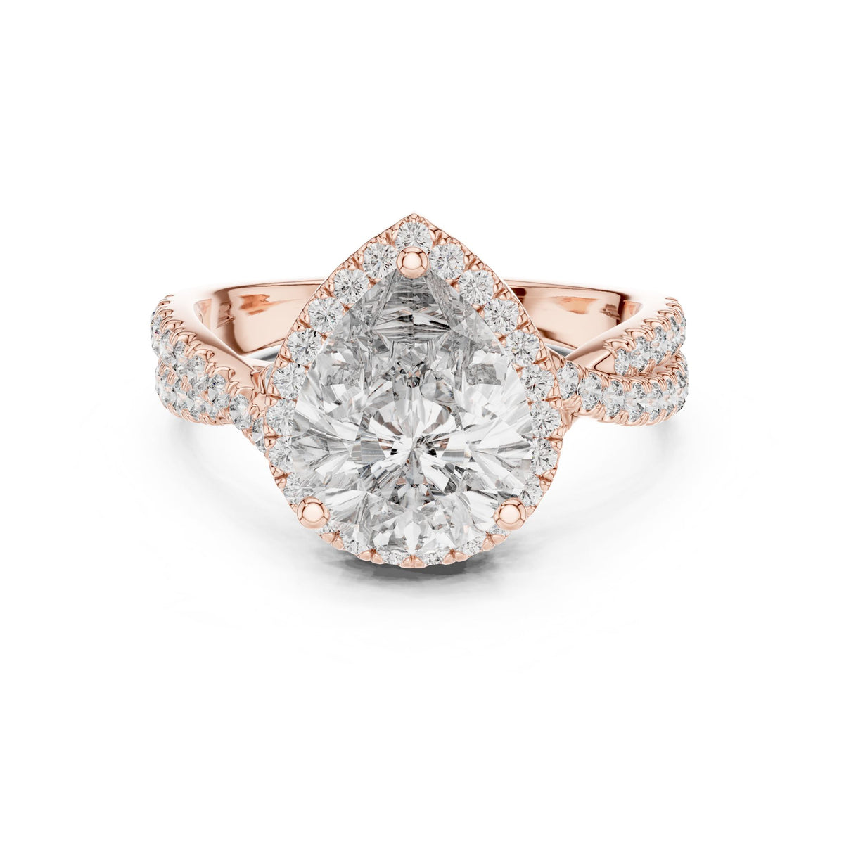 Pear Halo Lab Grown Diamond Engagement Ring