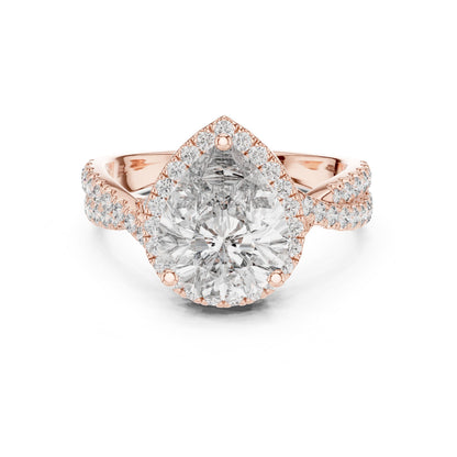 Pear Halo Lab Grown Diamond Engagement Ring